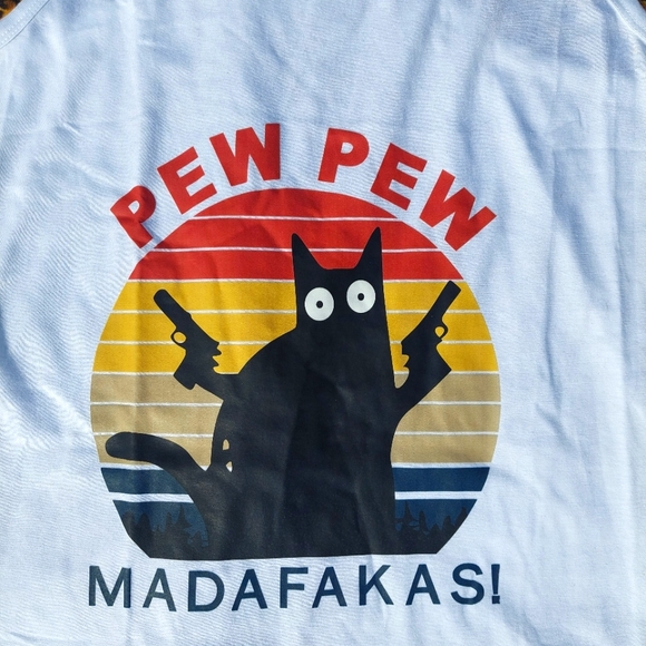 Funny Cat Tank Top - Pew Pew - Picture 2 of 4